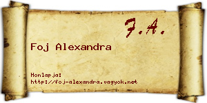 Foj Alexandra névjegykártya